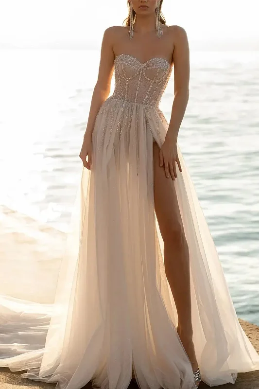 Off-the-shoulder dress – Dress with sleeves or straps that sit below the shoulders, exposing the upper arms.Off-the-shoulder dress – Dress with sleeves or straps that sit below the shoulders, exposing the upper arms.A Line Sweetheart Beads Tulle Bohemian Wedding Dress QW2190 Off-the-shoulder dress – Dress with sleeves or straps that sit below the shoulders, exposing the upper arms.Off-the-shoulder dress – Dress with sleeves or straps that sit below the shoulders, exposing the upper arms.A Line Sweetheart Beads Tulle Bohemian Wedding Dress QW2190