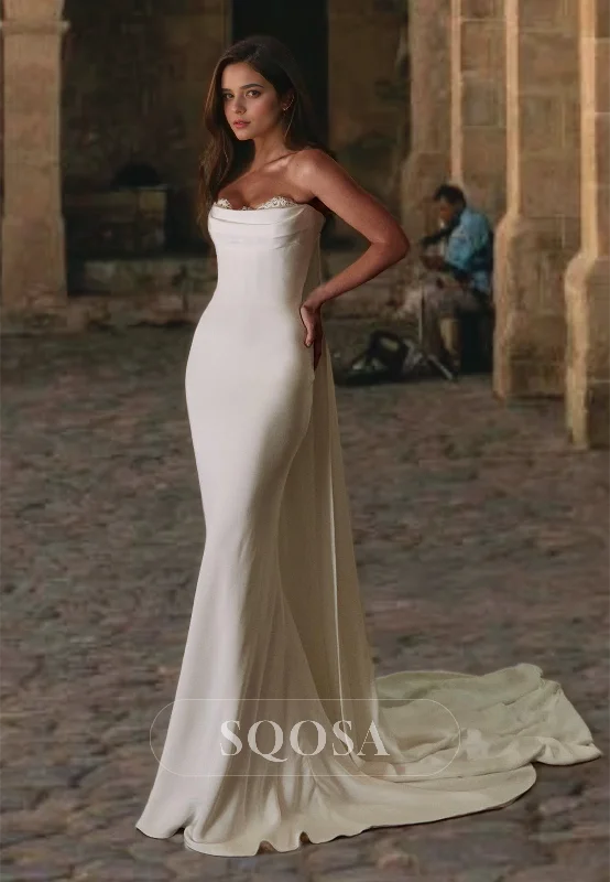 Shift dress – Loose, straight-cut dress that doesn't define the waist, offering a more relaxed fit.Shift dress – Loose, straight-cut dress that doesn't define the waist, offering a more relaxed fit.Simple Sweetheart Mermaid Wedding Dress Sleeveless Satin Bridal Dress with Sweep Train Shift dress – Loose, straight-cut dress that doesn't define the waist, offering a more relaxed fit.Shift dress – Loose, straight-cut dress that doesn't define the waist, offering a more relaxed fit.Simple Sweetheart Mermaid Wedding Dress Sleeveless Satin Bridal Dress with Sweep Train