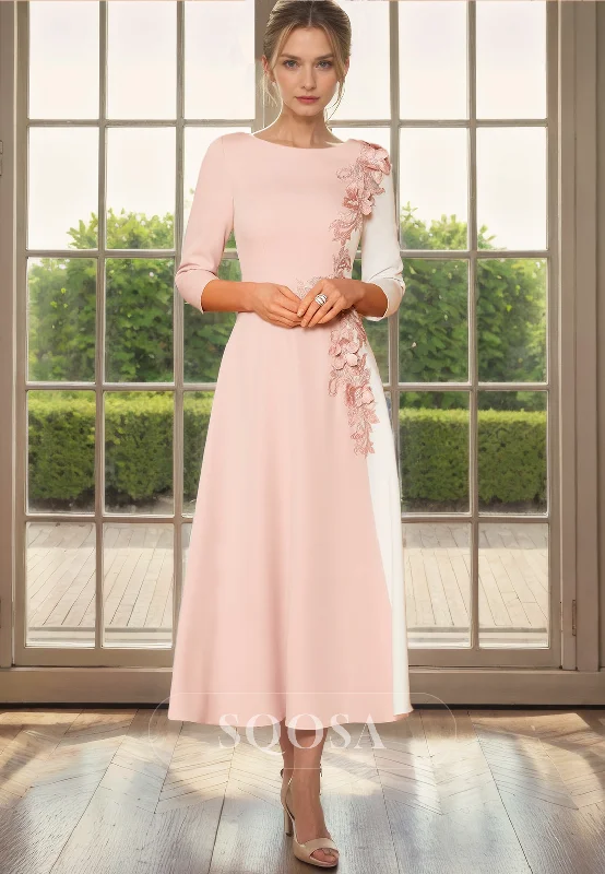 Shift dress – Loose, straight-cut dress that doesn't define the waist, offering a more relaxed fit.Shift dress – Loose, straight-cut dress that doesn't define the waist, offering a more relaxed fit.A Line Bateau 3D Flowers 3/4 Sleeves Mother of the Bride Dress for Wedding Shift dress – Loose, straight-cut dress that doesn't define the waist, offering a more relaxed fit.Shift dress – Loose, straight-cut dress that doesn't define the waist, offering a more relaxed fit.A Line Bateau 3D Flowers 3/4 Sleeves Mother of the Bride Dress for Wedding
