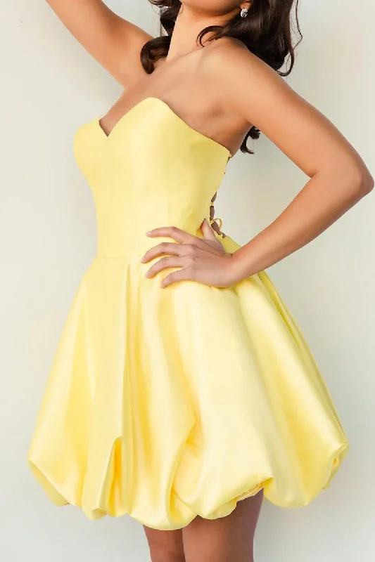 Wrap dress – Dress that wraps around the body and ties at the waist, creating a flattering and adjustable fit.Wrap dress – Dress that wraps around the body and ties at the waist, creating a flattering and adjustable fit.A Line Sweetheart Satin Yellow Cute Homecoming Graduation Dress QH2346 Wrap dress – Dress that wraps around the body and ties at the waist, creating a flattering and adjustable fit.Wrap dress – Dress that wraps around the body and ties at the waist, creating a flattering and adjustable fit.A Line Sweetheart Satin Yellow Cute Homecoming Graduation Dress QH2346
