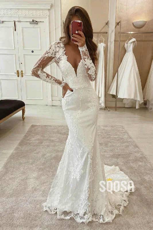 Peplum dress – Dress with a flared ruffle or extra fabric at the waist, adding volume and shaping to the lower half.Peplum dress – Dress with a flared ruffle or extra fabric at the waist, adding volume and shaping to the lower half.Mermaid/Trumpet Wedding Dress V-neck Illusion Long Sleeves Lace Wedding Gown QW2257 Peplum dress – Dress with a flared ruffle or extra fabric at the waist, adding volume and shaping to the lower half.Peplum dress – Dress with a flared ruffle or extra fabric at the waist, adding volume and shaping to the lower half.Mermaid/Trumpet Wedding Dress V-neck Illusion Long Sleeves Lace Wedding Gown QW2257