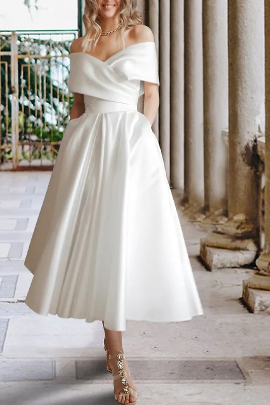 Cocktail dress – Dress typically worn for semi-formal events, often knee-length or slightly above.Cocktail dress – Dress typically worn for semi-formal events, often knee-length or slightly above.Bridal Shower Little White Wedding Dress Off the Shoulder Tea Length Satin Bridal Gown QW2382 Cocktail dress – Dress typically worn for semi-formal events, often knee-length or slightly above.Cocktail dress – Dress typically worn for semi-formal events, often knee-length or slightly above.Bridal Shower Little White Wedding Dress Off the Shoulder Tea Length Satin Bridal Gown QW2382