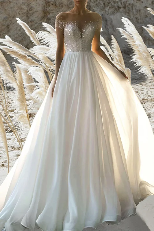 Halterneck dress – Dress with straps that tie around the neck, leaving the shoulders and back exposed.Halterneck dress – Dress with straps that tie around the neck, leaving the shoulders and back exposed.Beach Formal Wedding Dress A line Short Sleeves Beading Summer Bridal Gown QW2387 Halterneck dress – Dress with straps that tie around the neck, leaving the shoulders and back exposed.Halterneck dress – Dress with straps that tie around the neck, leaving the shoulders and back exposed.Beach Formal Wedding Dress A line Short Sleeves Beading Summer Bridal Gown QW2387