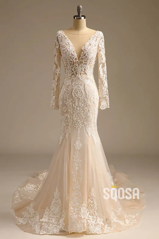 Sheath dress – Form-fitting dress that hugs the body and typically hits just above or at the knee.Sheath dress – Form-fitting dress that hugs the body and typically hits just above or at the knee.Plunging Illusion V-neck Exquisite Champagne Lace Wedding Dress Mermaid Gown QW2501 Sheath dress – Form-fitting dress that hugs the body and typically hits just above or at the knee.Sheath dress – Form-fitting dress that hugs the body and typically hits just above or at the knee.Plunging Illusion V-neck Exquisite Champagne Lace Wedding Dress Mermaid Gown QW2501