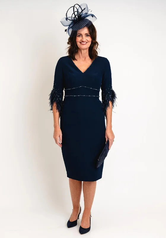 Tea-length dress – Dress that falls between the knee and ankle, perfect for more formal or vintage-inspired occasions.Tea-length dress – Dress that falls between the knee and ankle, perfect for more formal or vintage-inspired occasions.John Charles Feather Cuff Pencil Dress, Navy Tea-length dress – Dress that falls between the knee and ankle, perfect for more formal or vintage-inspired occasions.Tea-length dress – Dress that falls between the knee and ankle, perfect for more formal or vintage-inspired occasions.John Charles Feather Cuff Pencil Dress, Navy