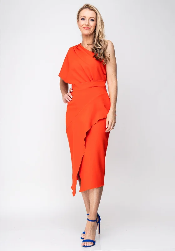 Tea-length dress – Dress that falls between the knee and ankle, perfect for more formal or vintage-inspired occasions.Tea-length dress – Dress that falls between the knee and ankle, perfect for more formal or vintage-inspired occasions.Kevan Jon Tera One Shoulder Wrap Dress, Coral Orange Tea-length dress – Dress that falls between the knee and ankle, perfect for more formal or vintage-inspired occasions.Tea-length dress – Dress that falls between the knee and ankle, perfect for more formal or vintage-inspired occasions.Kevan Jon Tera One Shoulder Wrap Dress, Coral Orange