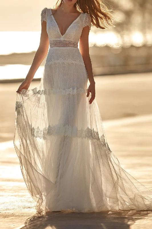 Tulle dress – Dress made with soft, voluminous tulle fabric, often worn for formal occasions or as part of a bridal outfit.Tulle dress – Dress made with soft, voluminous tulle fabric, often worn for formal occasions or as part of a bridal outfit.A Line V Neck Short Sleeves Romantic Lace Boho Wedding Dress QW2080 Tulle dress – Dress made with soft, voluminous tulle fabric, often worn for formal occasions or as part of a bridal outfit.Tulle dress – Dress made with soft, voluminous tulle fabric, often worn for formal occasions or as part of a bridal outfit.A Line V Neck Short Sleeves Romantic Lace Boho Wedding Dress QW2080