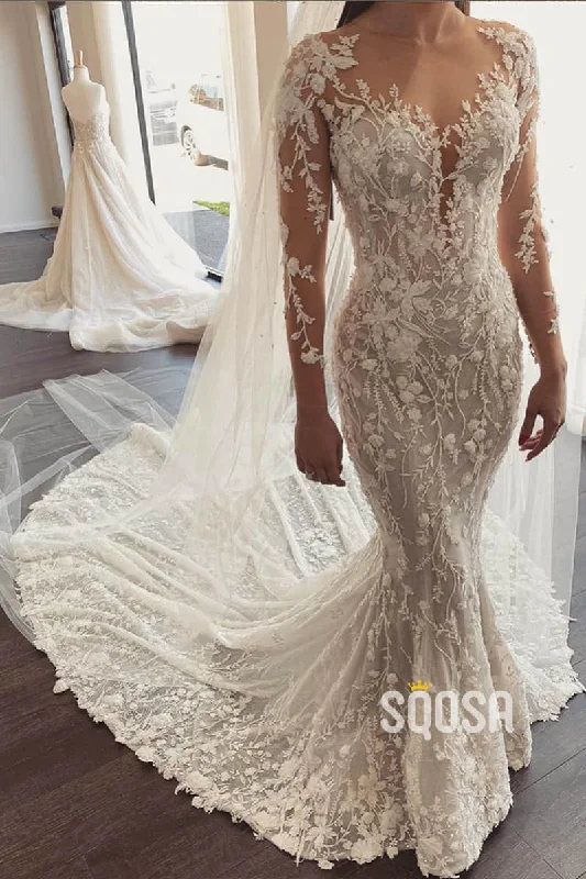 Ball gown dress – Formal, full-skirted dress often worn for weddings, proms, or galas.Ball gown dress – Formal, full-skirted dress often worn for weddings, proms, or galas.Mermaid Wedding Dress Illusion Long Sleeve Lace Wedding Dress with Watteau Train QW0885 Ball gown dress – Formal, full-skirted dress often worn for weddings, proms, or galas.Ball gown dress – Formal, full-skirted dress often worn for weddings, proms, or galas.Mermaid Wedding Dress Illusion Long Sleeve Lace Wedding Dress with Watteau Train QW0885