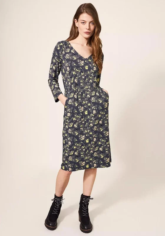 Midi dress – Dress that falls to the mid-calf, giving a balanced, modest, yet stylish appearance.Midi dress – Dress that falls to the mid-calf, giving a balanced, modest, yet stylish appearance.White Stuff Tallie Floral Print Jersey Dress, Grey Multi