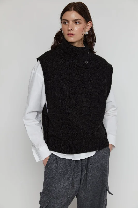 women's short waistcoatswomen's short waistcoatswomen's short waistcoatsTURTLENECK VEST WITH SIDE BUTTONS women's short waistcoatswomen's short waistcoatswomen's short waistcoatsTURTLENECK VEST WITH SIDE BUTTONS