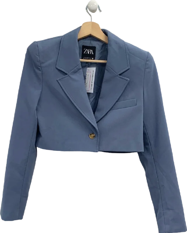 women's blazerwomen's blazerwomen's blazerZara Blue Cropped Blazer UK XS