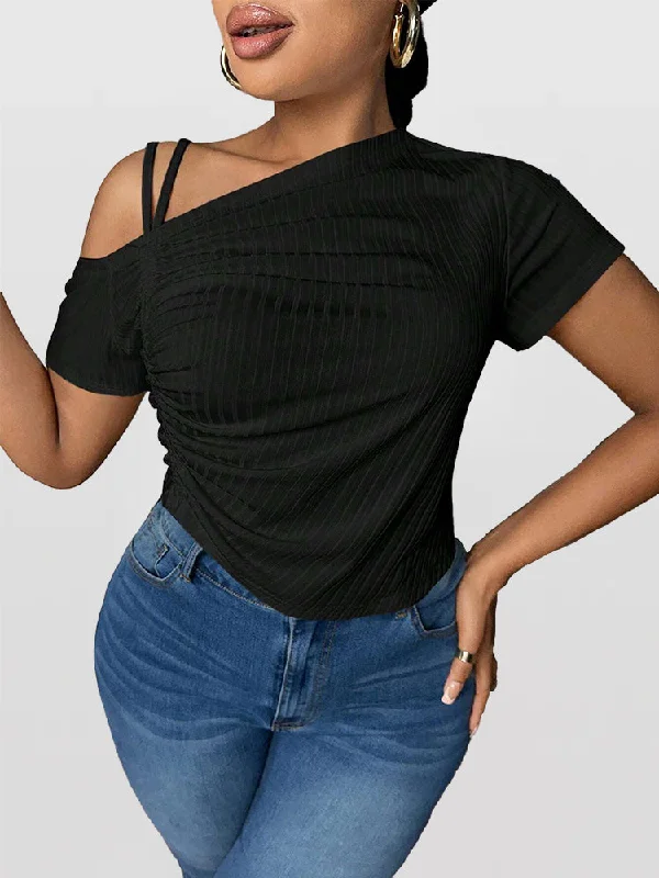 Ruffled – T-shirt with frills or ruffles at the sleeves or hemRuffled – T-shirt with frills or ruffles at the sleeves or hemAsymmetrical Neck Cut Out Tee Ruffled – T-shirt with frills or ruffles at the sleeves or hemRuffled – T-shirt with frills or ruffles at the sleeves or hemAsymmetrical Neck Cut Out Tee