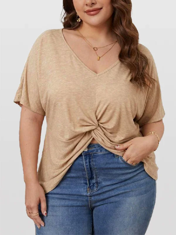 Crew neck – Classic round necklineCrew neck – Classic round necklineTwist Front V Neck Batwing Sleeve Tee Crew neck – Classic round necklineCrew neck – Classic round necklineTwist Front V Neck Batwing Sleeve Tee