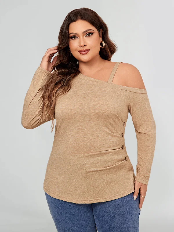 Crew neck – Classic round necklineCrew neck – Classic round necklineOne Shoulder Button Detail Tee Crew neck – Classic round necklineCrew neck – Classic round necklineOne Shoulder Button Detail Tee
