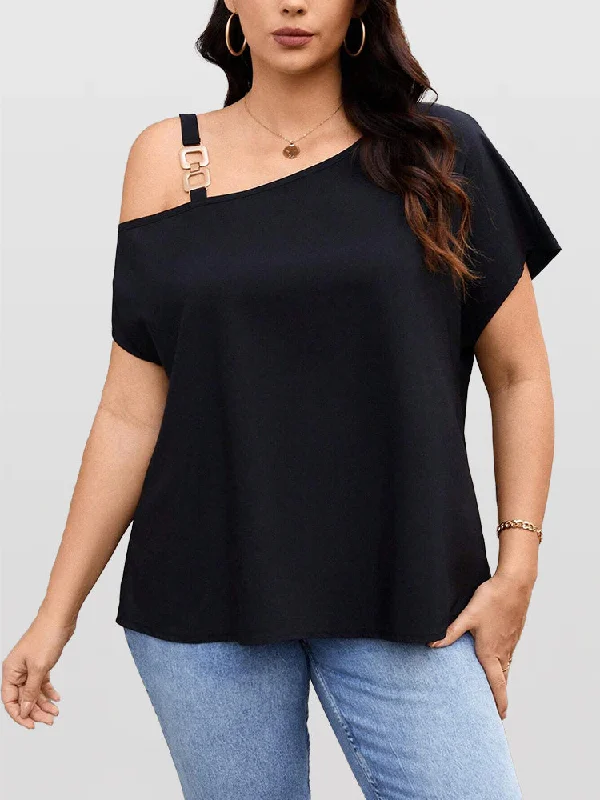 Graphic tee – T-shirt with printed designs, logos, or imagesGraphic tee – T-shirt with printed designs, logos, or imagesChain Detail Asymmetrical Neck Batwing Sleeve Tee Graphic tee – T-shirt with printed designs, logos, or imagesGraphic tee – T-shirt with printed designs, logos, or imagesChain Detail Asymmetrical Neck Batwing Sleeve Tee