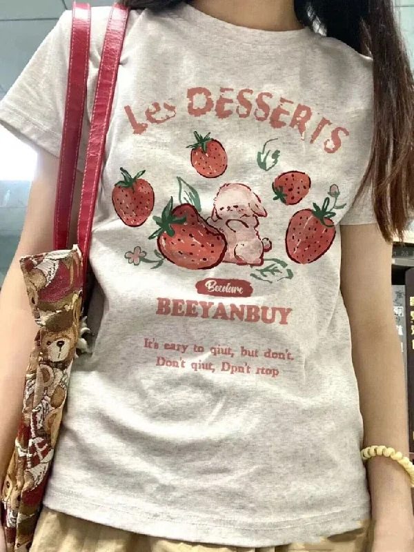 Graphic tee – T-shirt with printed designs, logos, or imagesGraphic tee – T-shirt with printed designs, logos, or imagesFrench Strawberry Bunny Tee Graphic tee – T-shirt with printed designs, logos, or imagesGraphic tee – T-shirt with printed designs, logos, or imagesFrench Strawberry Bunny Tee