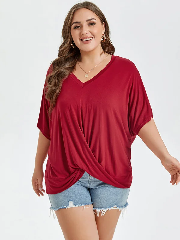 Linen – Lightweight, breathable fabric, perfect for summerLinen – Lightweight, breathable fabric, perfect for summerCrisscross Wrap V-Neck Batwing Sleeve Tee Linen – Lightweight, breathable fabric, perfect for summerLinen – Lightweight, breathable fabric, perfect for summerCrisscross Wrap V-Neck Batwing Sleeve Tee