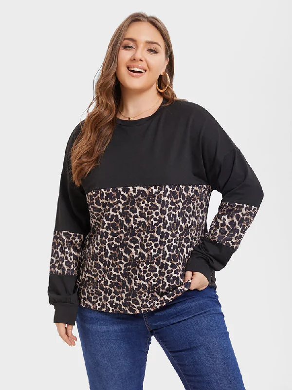 Pima cotton – Soft, high-quality cotton for a luxurious feelPima cotton – Soft, high-quality cotton for a luxurious feelLeopard Print Colorblock Drop Shoulder Tee Pima cotton – Soft, high-quality cotton for a luxurious feelPima cotton – Soft, high-quality cotton for a luxurious feelLeopard Print Colorblock Drop Shoulder Tee