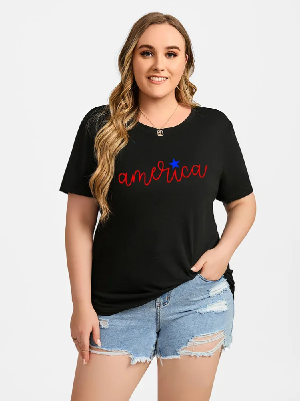 Faded – Pre-washed or faded look for a vintage vibeFaded – Pre-washed or faded look for a vintage vibePlus Black Letter Print Round Neck Graphic Tee Faded – Pre-washed or faded look for a vintage vibeFaded – Pre-washed or faded look for a vintage vibePlus Black Letter Print Round Neck Graphic Tee