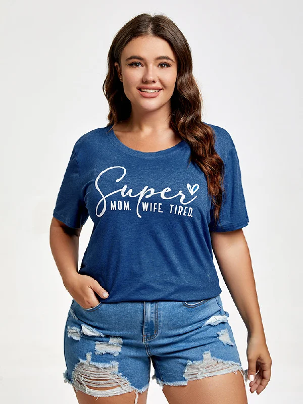 Graphic tee – T-shirt with printed designs, logos, or imagesGraphic tee – T-shirt with printed designs, logos, or imagesPlus Super Mom WIfe Tired Graphic Tee
