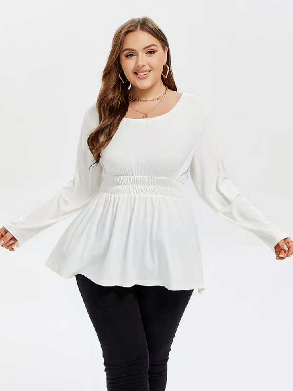 Raglan sleeve – Diagonal seam extending from the underarm to neckline, giving a sporty lookRaglan sleeve – Diagonal seam extending from the underarm to neckline, giving a sporty lookSolid Peplum Hem Elastic Waist Tee Raglan sleeve – Diagonal seam extending from the underarm to neckline, giving a sporty lookRaglan sleeve – Diagonal seam extending from the underarm to neckline, giving a sporty lookSolid Peplum Hem Elastic Waist Tee