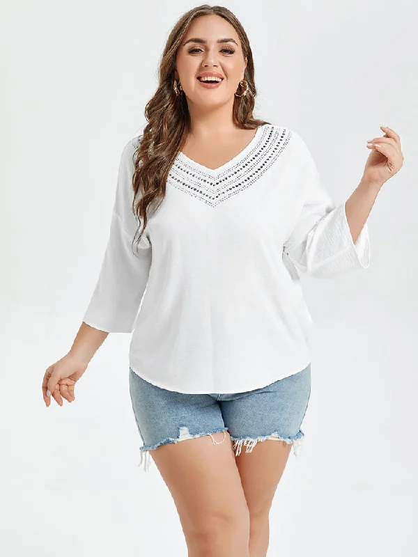 Cotton blend – Mix of cotton and synthetic fabrics for softness and durabilityCotton blend – Mix of cotton and synthetic fabrics for softness and durabilitySolid V-Neck Studded Detail Tee Cotton blend – Mix of cotton and synthetic fabrics for softness and durabilityCotton blend – Mix of cotton and synthetic fabrics for softness and durabilitySolid V-Neck Studded Detail Tee