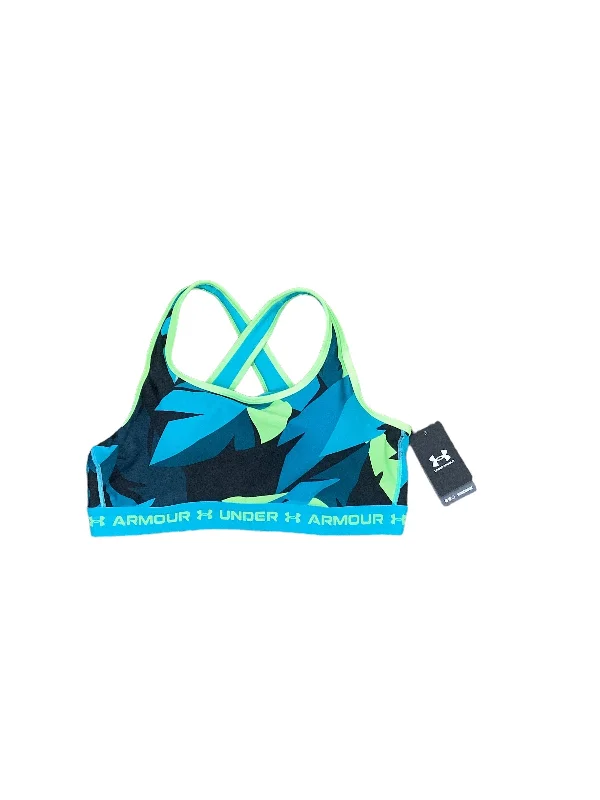 Compression sports bra – Sports bra that compresses the chest for a more secure fit and reduced bounce during high-impact activities.Compression sports bra – Sports bra that compresses the chest for a more secure fit and reduced bounce during high-impact activities.Blue & Green Athletic Bra Under Armour, Size 2x Compression sports bra – Sports bra that compresses the chest for a more secure fit and reduced bounce during high-impact activities.Compression sports bra – Sports bra that compresses the chest for a more secure fit and reduced bounce during high-impact activities.Blue & Green Athletic Bra Under Armour, Size 2x