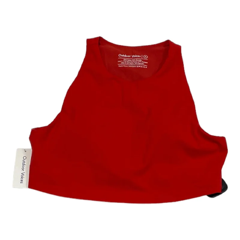 Criss-cross strap sports bra – Sports bra with straps that cross over at the back, providing extra support and a stylish look.Criss-cross strap sports bra – Sports bra with straps that cross over at the back, providing extra support and a stylish look.Red Athletic Bra Outdoor Voices, Size Xl Criss-cross strap sports bra – Sports bra with straps that cross over at the back, providing extra support and a stylish look.Criss-cross strap sports bra – Sports bra with straps that cross over at the back, providing extra support and a stylish look.Red Athletic Bra Outdoor Voices, Size Xl